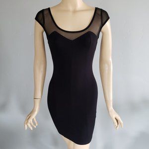 H&M Divided black sheer mesh bodycon fitted dress